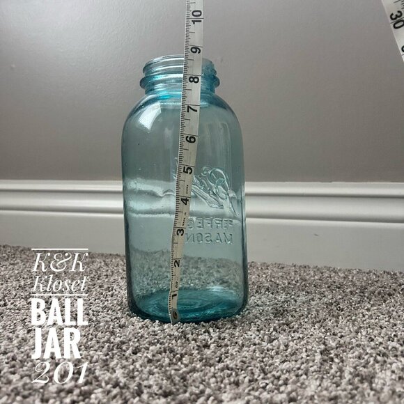 Vintage Light Blue Aqua Ball Perfect Mason Canning Jar 1910-1923 #10 NO LID! - Picture 8 of 8
